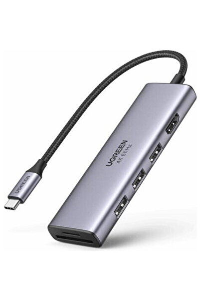Ugreen "CM511" conectare PC USB Type-C, USB 3.0 x 3;HDMI x 1/4K/60Hz;RJ-45 Gi...