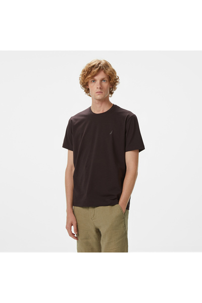 Nautica Erkek Kahverengi Classic Fit T-Shirt