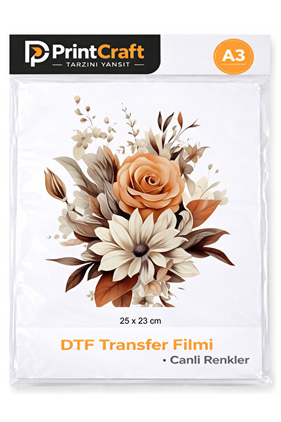 Palo Santo 25x23 cm Çiçek Demeti Modeli Ütü ile Yapışan DTF Transfer Baskı (A3)