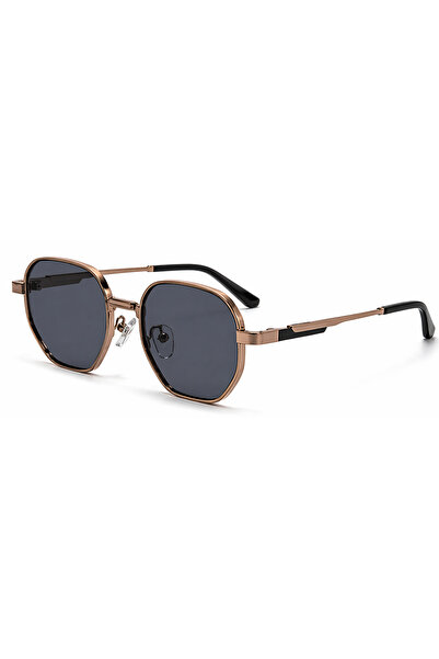 Toz Vintage Lipento Gold Metal Framed Black Glass Geometric Unisex Vintage Re...