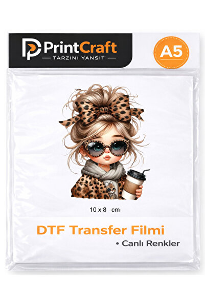 Palo Santo 7x10 cm Süslü Kız Modeli Ütü ile Yapışan DTF Transfer Baskı (A5)