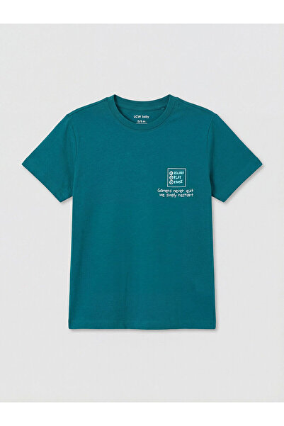 LC Waikiki Nevavm Oval Collar Printed Boys' T-Shirt with Difference