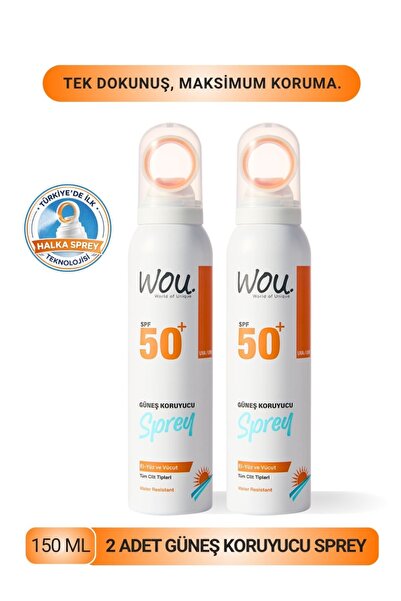 WOU World of Unique Yeni Nesil Güneş Koruyucu Sprey 50spf. Özel Halka Sprey T...
