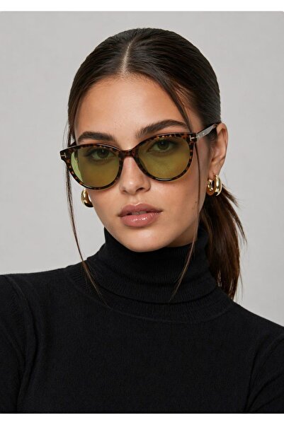 LİYA3D Leopard Green Women's Sunglasses |   Uv400 Protected