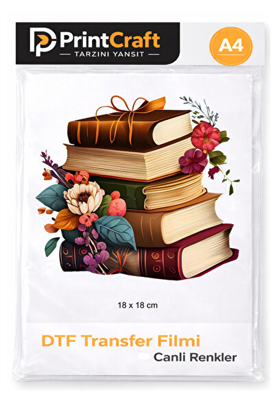 Palo Santo 18x18 cm Kitaplar Modeli Ütü ile Yapışan DTF Transfer Baskı (A4)