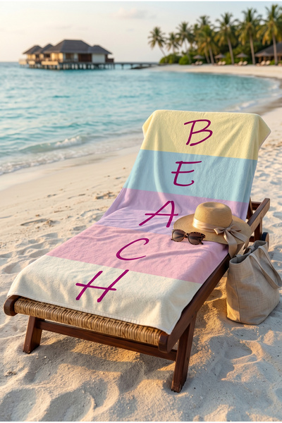PANCHY CANKY Patterned Beach Towels 75X150 cm Soft Set of Cotton Large Size S...