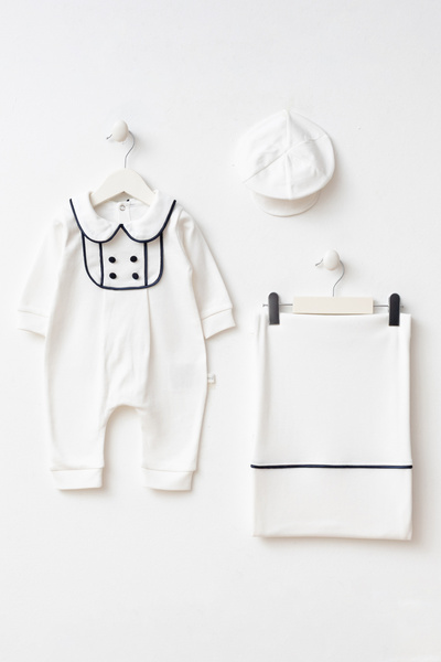 YUKOBABY طقم ملابس للأطفال الأولاد مع قبعة وغطاء للرأس وغطاء للقدمين (70-80 س...