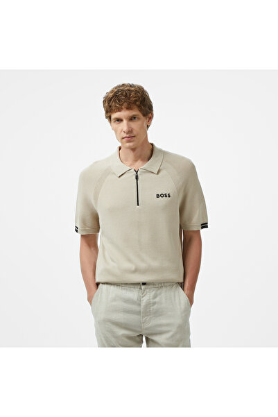 BOSS Perform Max PL Erkek Bej Polo