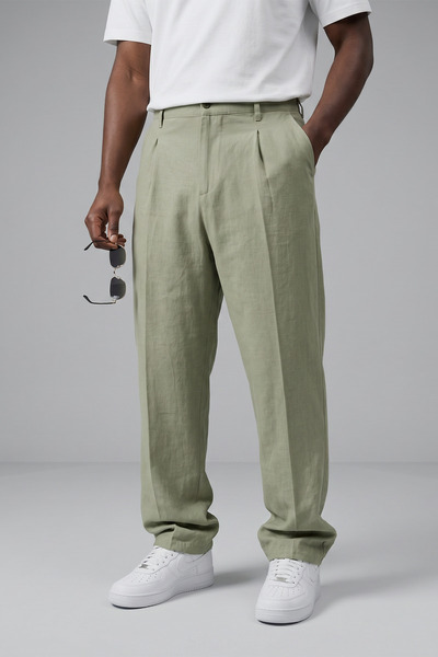 KHAYN ERKEK BAGGY GABARDİN KUMAŞ TEK PİLELİ DÜĞMELİ PANTALON K2052GP