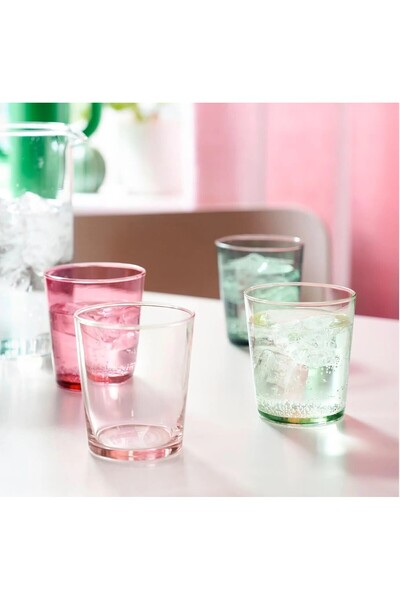 IKEA QUİCK 4 Adet Cam Bardak Yükseklik 9 Cm Su Meşrubat Bardağı Hacim 300 ml ...