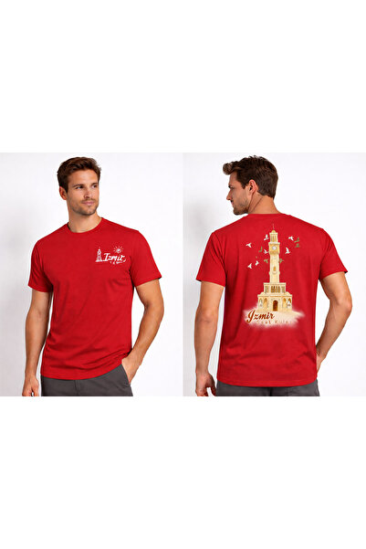 VODEXA Tricou oversize pentru bărbați, cu imprimeu İZMİR, 100% bumbac, croial...