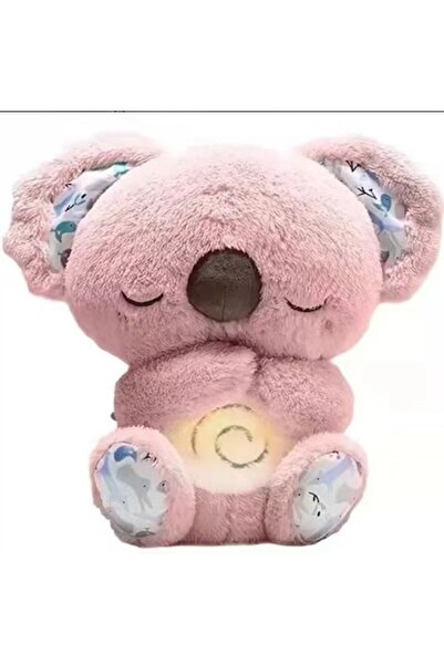 OEM Ursuleț de pluș Koala cu sunete de respirație, muzică și lumină, roz, 30cm