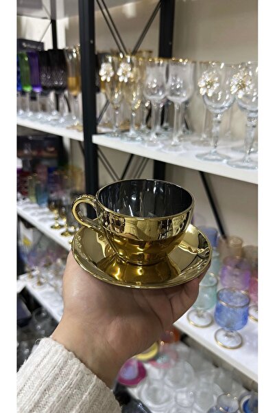 İmren Collection Gold Titanyum Çay & kahve Fincan Takımı 6’lı