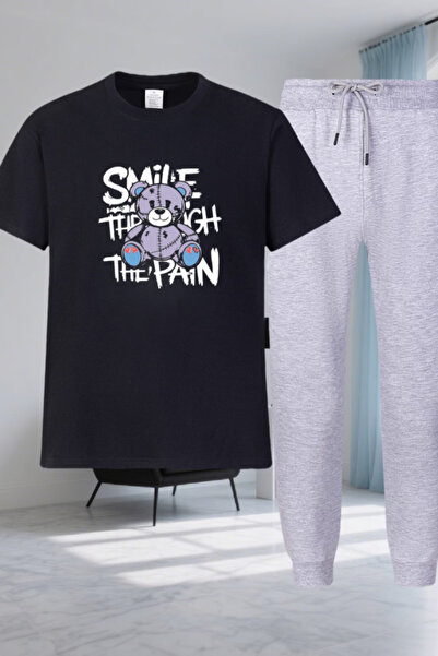 LAVİTTA Smi̇le Printed Sweatpants and T-Shirt - Jogger T-Shirt Top and Bottom...