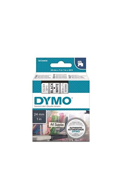 Dymo شريط بديل أبيض/أسود D1 مقاس 24 مم × 7 متر (53713)