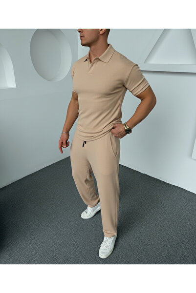 Fifty Color Μπεζ, Υπερμεγέθη/Φαρδιά Γραμμή, Αντιρυτιδικό με Υφή, Σετ Οθωμανικ...