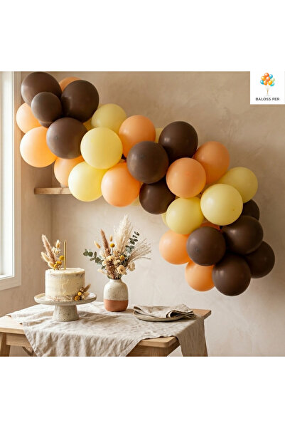 baloss fer Birthday Party Decorations Balloon Set 20 Pieces Brown Yellow Oran...
