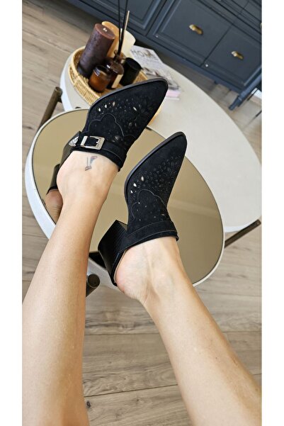 Topukla Footwear 019 021 Topukla kadın 7 cm Kalın Topuklu Yazlık Sabo Terlik