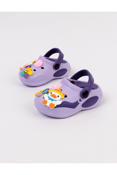 MiniKids Jibbtz Duck ελαφριά παντόφλα αφρού, μωβ