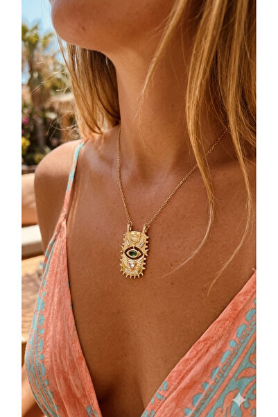 İNN JEWELLERY قلادة فولاذية مقاومة للصدأ ومضادة للحساسية بتصميم عتيق مرصع بال...