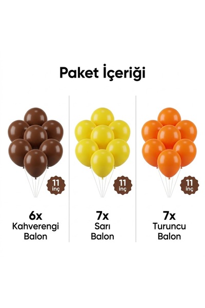 baloss fer Birthday Party Decorations Balloon Set 20 Pieces Brown Yellow Orange Balloon