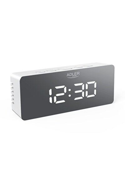 adler Будилник с USB кабел и LED дисплей, бял, AD1189w