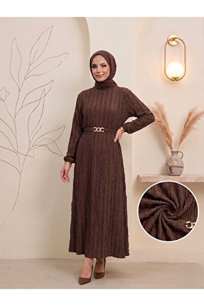 ECEYLÜL MODA Γυναικείο μαύρο φόρεμα με διπλό βολάν, ελαστικό ύφασμα με υφή, χ...