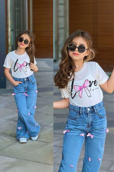 Minigimin Cicileri Miniğimin Cicileri Love Σετ Τζιν για Κορίτσια με Λεπτομέρε...