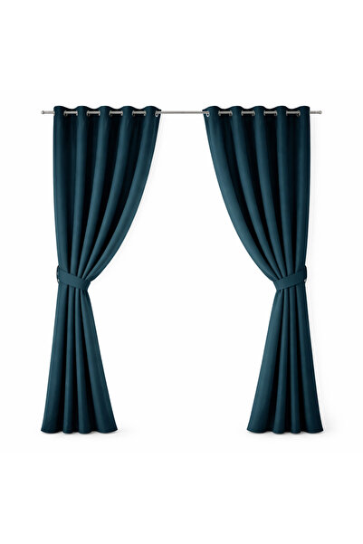 Atmosphera Κουρτίνα Συσκότισης 140x260 εκ. Μπλε, με Μεταλλικούς Κρίκους, Αποκ...