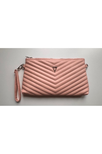 NorthAK Geantă de mână și de umăr tip portofoliu / Geantă clutch roz din piel...