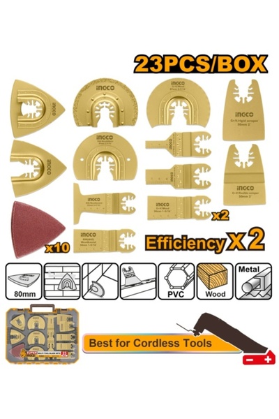 Ingco Σετ Αξεσουάρ Πολυεργαλείου 23 τεμάχια AKTMT 2301