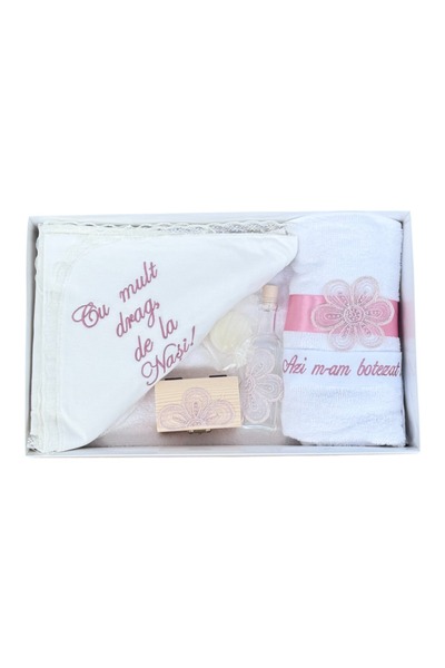 OEM BAPTISM KIT, WHITE-POWDER PINK, 7 PIECES