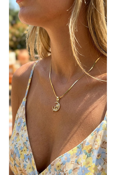 İNN JEWELLERY Çelik Kolye Kararmaz Antialerjik Vintage Zirkon Figürlü (2 YIL ...