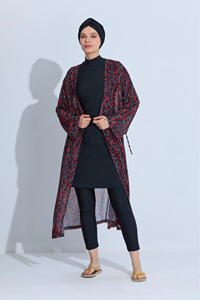 İYİBU Γυναικείο Pareo Kimono Μακρύ Φόρεμα Παραλίας με Σχέδια, Μαγιό Χιτζάμπ, ...