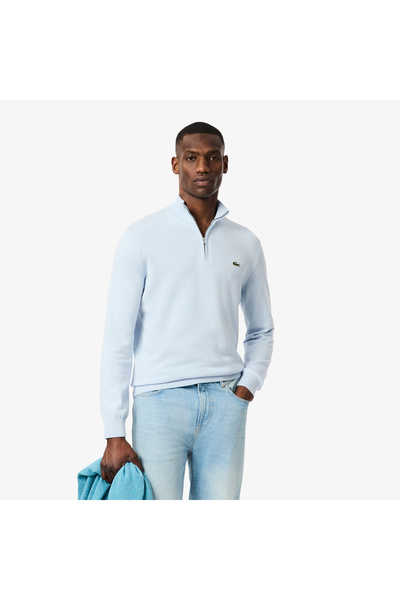Lacoste Zipped High Neck Cotton Sweater