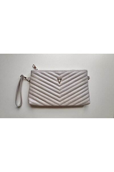 NorthAK Geantă portofoliu de mână și de umăr / Geantă clutch crem, din piele ...