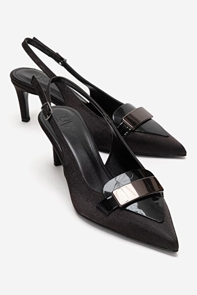 LuviShoes حذاء نسائي بكعب عالٍ من الساتان الأسود من SOLLENNE