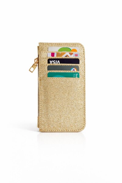 Marvelis Si̇ndi̇ Glittery Card Holder and Women's Wallet
