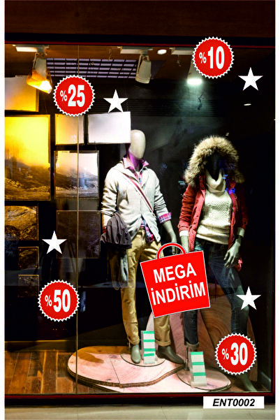 ENTREKLAM Mega Mağaza Vitrin Kapı Duvar Cam Sticker