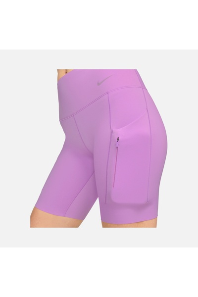 Nike Γυναικείο κολάν ποδηλασίας Go Dri-FIT με σταθερή υποστήριξη, σορτς λιλά ...