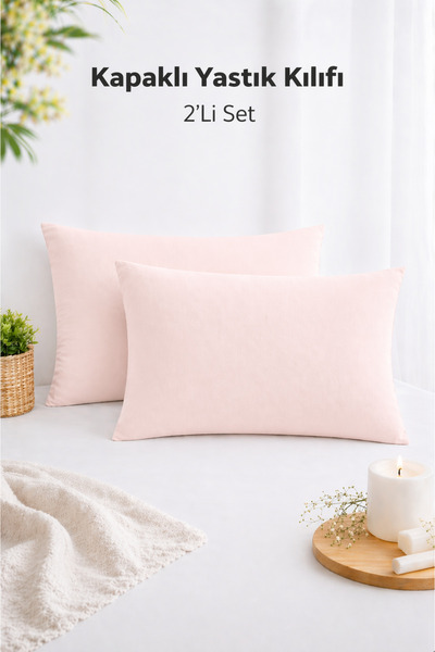 TEXTİLEGARDEN Kapaklı Yastık Kılıfı 50x70 2-Piece Envelope Pillowcase Set Somon