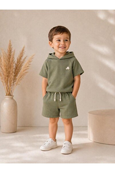 Size Kids Σετ σορτς με κουκούλα για αγόρια – Καλοκαιρινό σετ 2 τεμαχίων, άνετ...