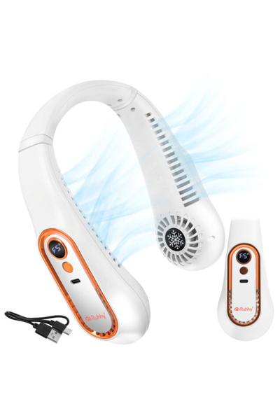 Ruhhy Φορητός Ανεμιστήρας Λαιμού, 5 Ταχύτητες, Χωρίς Λεπίδες, USB-C, LED, Ασύ...