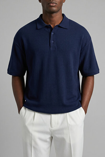 KHAYN Men's Comfort Fit Polo Collar Buttoned Cotton T-Shirt K8031Pt
