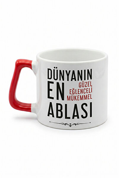 DeseneBak Ablaya Özel Dünyanın En Mükemmel Ablası Yazılı Baskılı Seramik Hedi...
