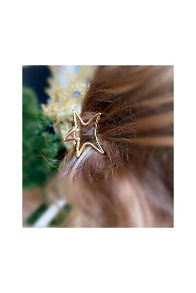 GÜLPEŞE Χρυσό Μικρό Μεταλλικό Κενό Αστέρι Πλαίσιο με Κούμπωμα Γυναικεία Παιδικά