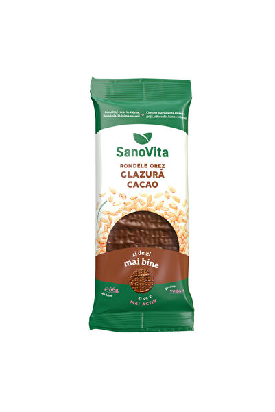 SANOVİT guloseme rotunde cu orez și glazură de cacao 66g