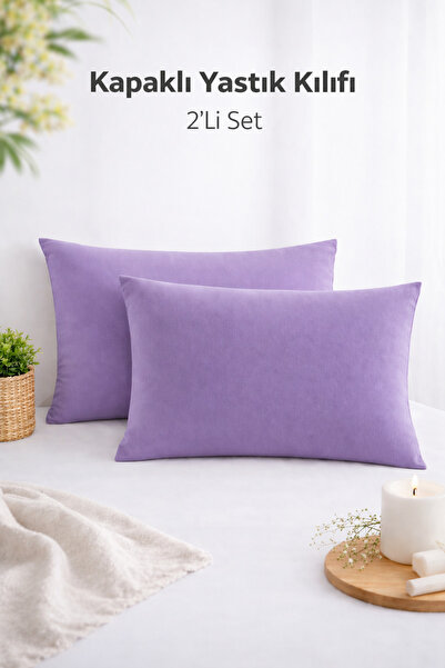 TEXTİLEGARDEN Kapaklı Yastık Kılıfı 50x70 2-Piece Envelope Pillowcase Set Mor