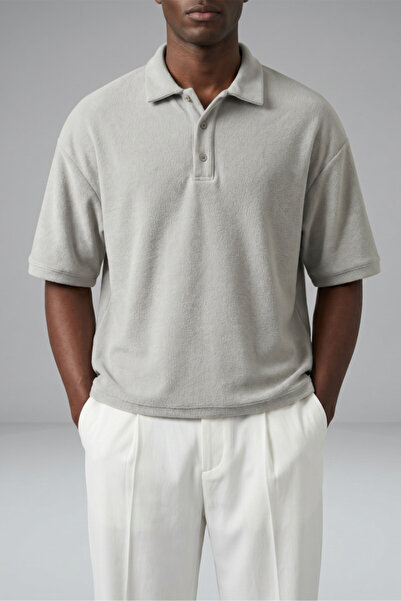 KHAYN Men's Comfort Fit Polo Collar Buttoned Cotton T-Shirt K8031Pt