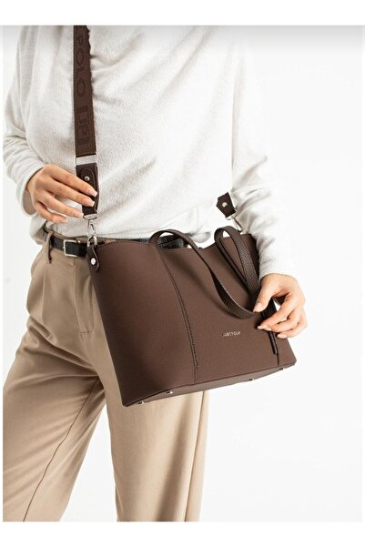 Just Polo Women's Large Size Multi-Section Shoulder Bag